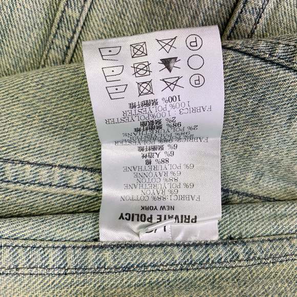 PRIVATE POLICY Twist Front Black Denim Acid Wash Bustier Casual Top - Picture 6 of 6